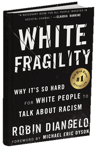 Book cover of "White Fragility"